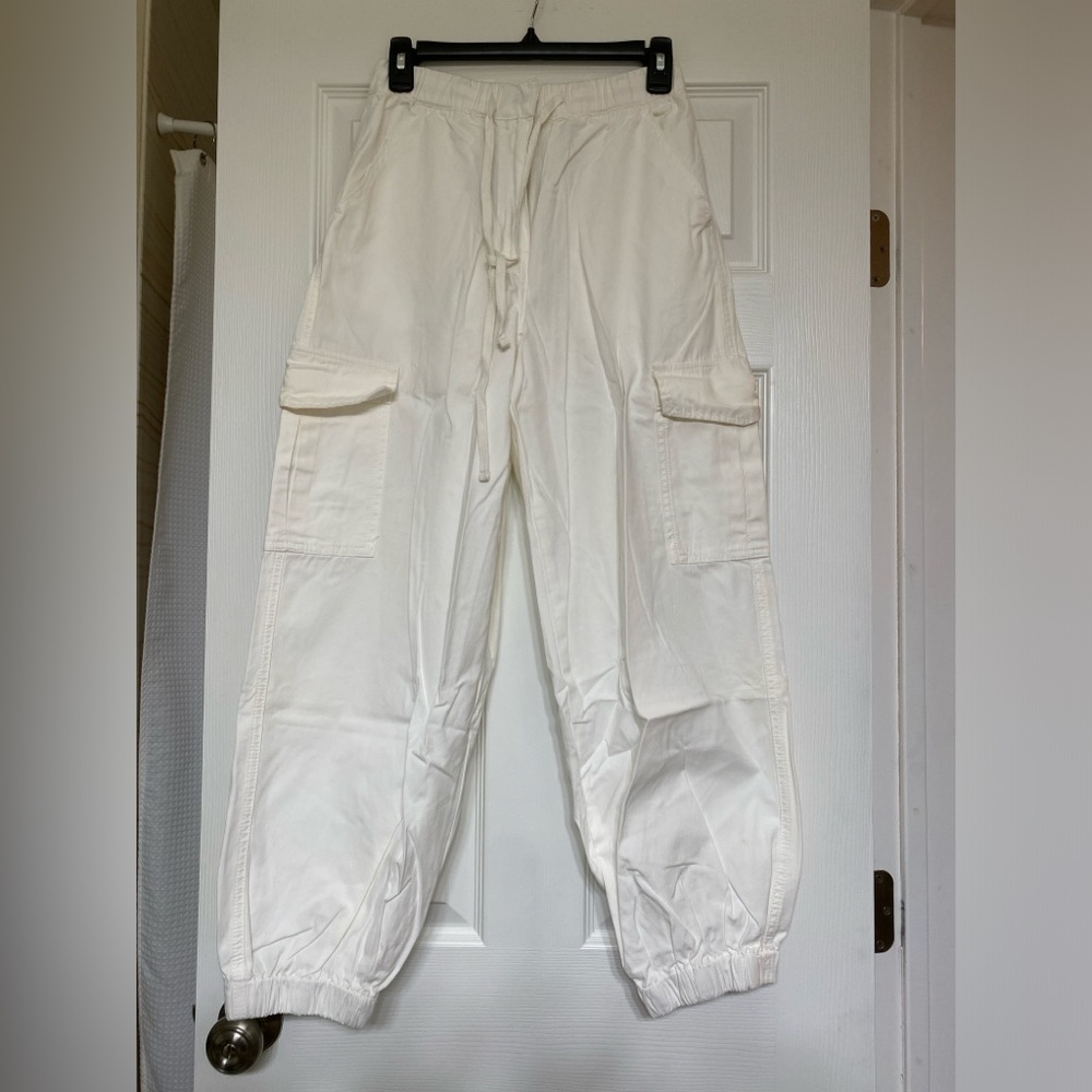 NWT Glassons White Utility Wide-Legged Pants